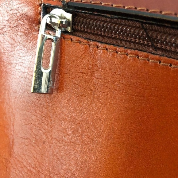 Florence Authentic Italian Leather Crossbody Handbag Flap Snap Closure 11X8 - Picture 9 of 14